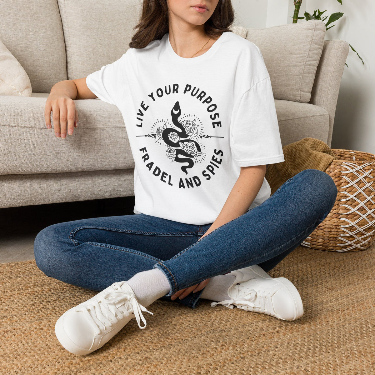 T-Shirt — Live Your Purpose Snake Floral Graphic