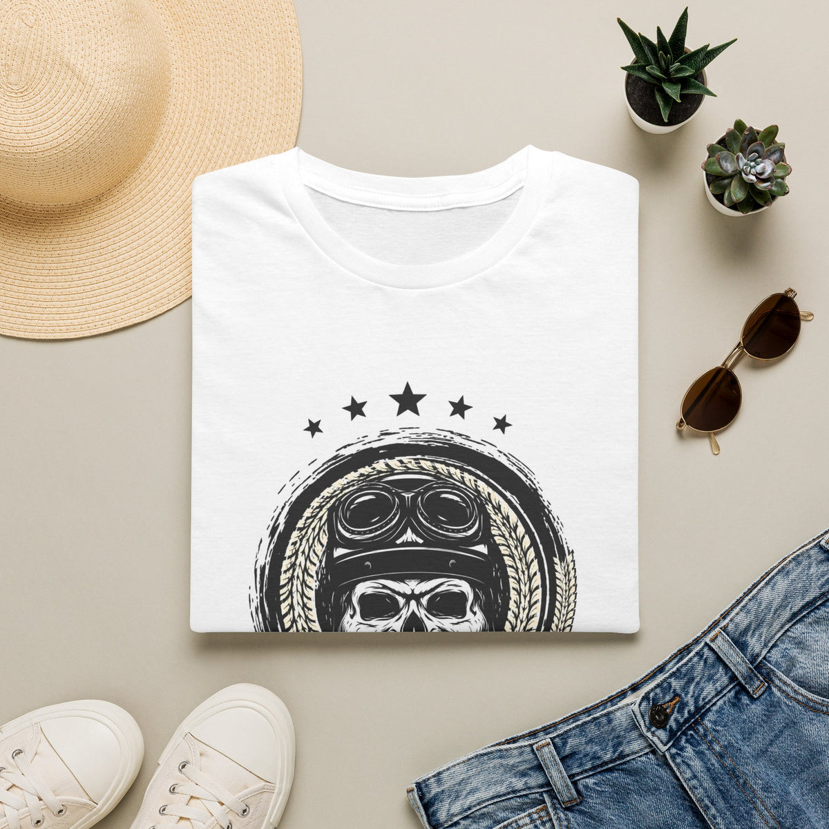 Motorcycle Skull T-Shirt — Vintage Biker Club Tee