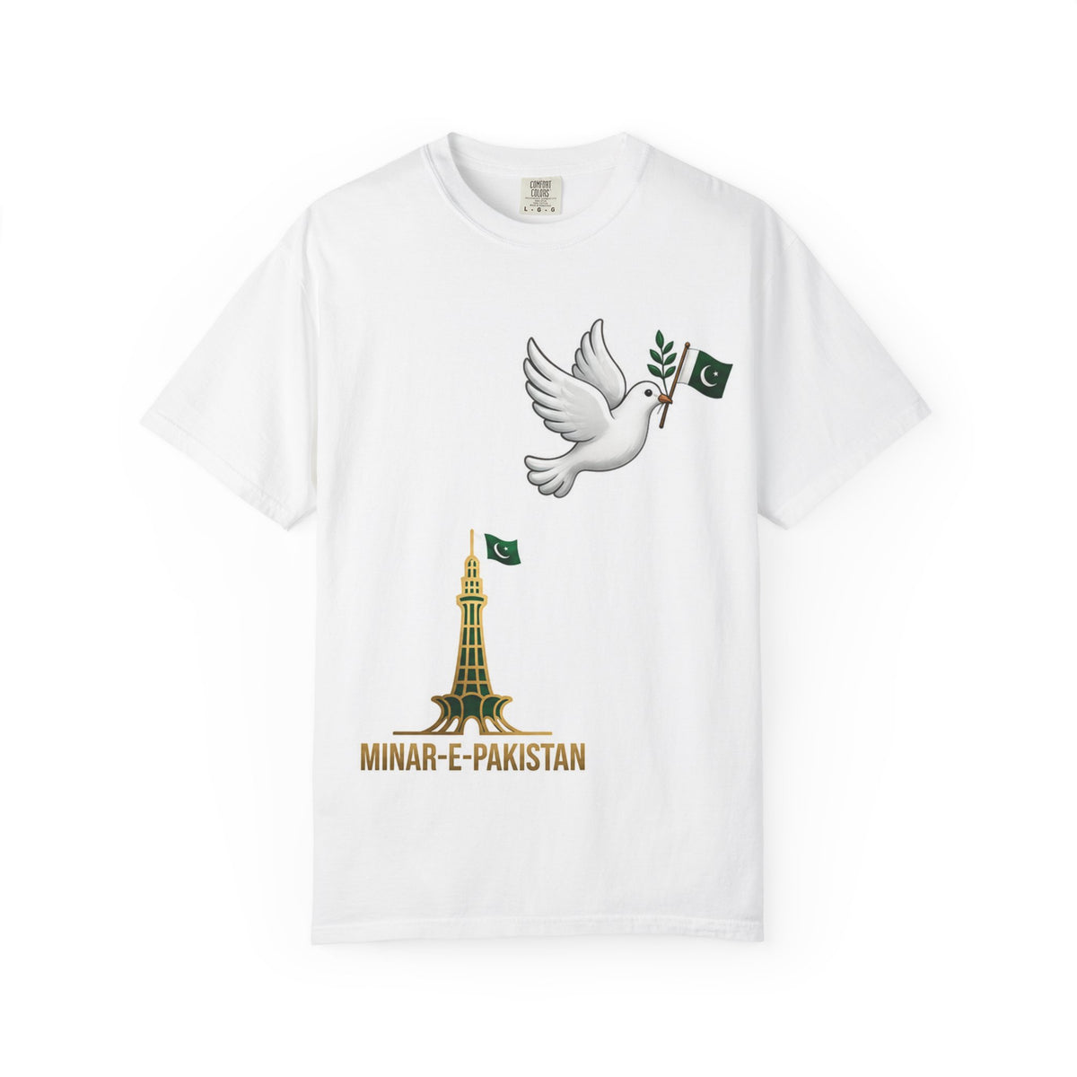 Pakistan Minar-e-Pakistan Dove T-Shirt — "Pakistan Zindabad" Patriotic Tee