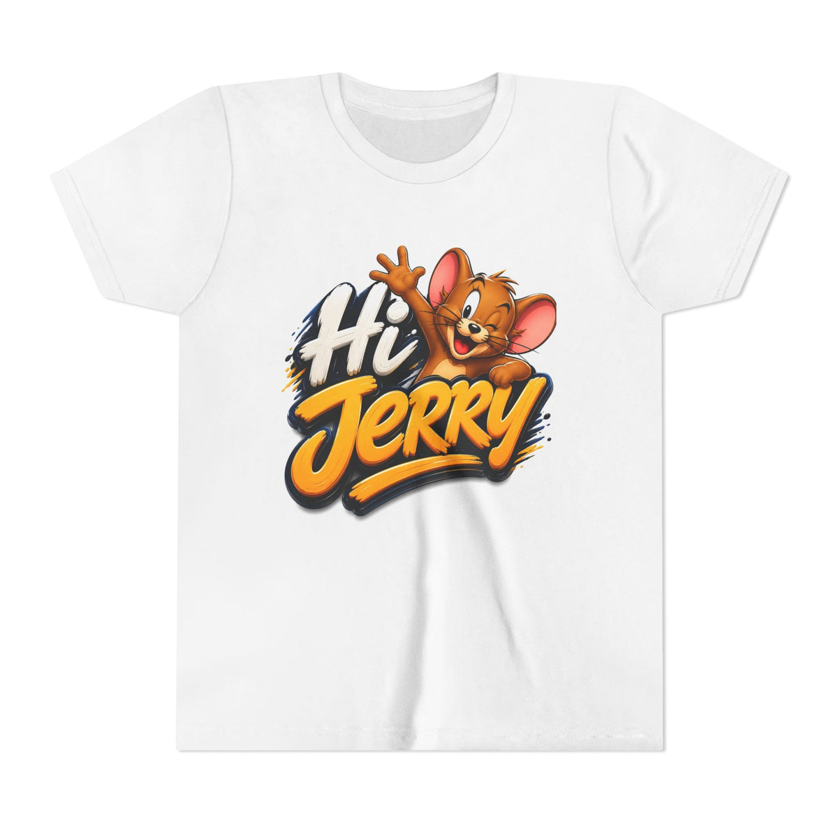 Hi Jerry Youth T-Shirt – Cute Cartoon Mouse Graphic Tee