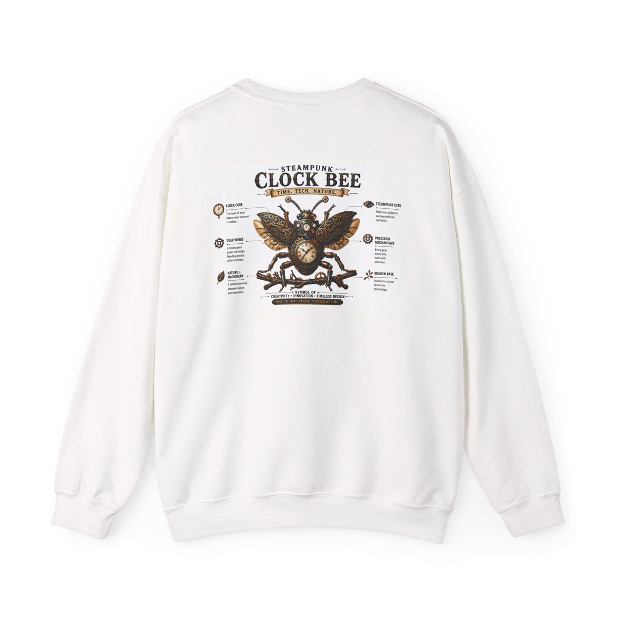 Steampunk Clock Bee Crewneck Sweatshirt