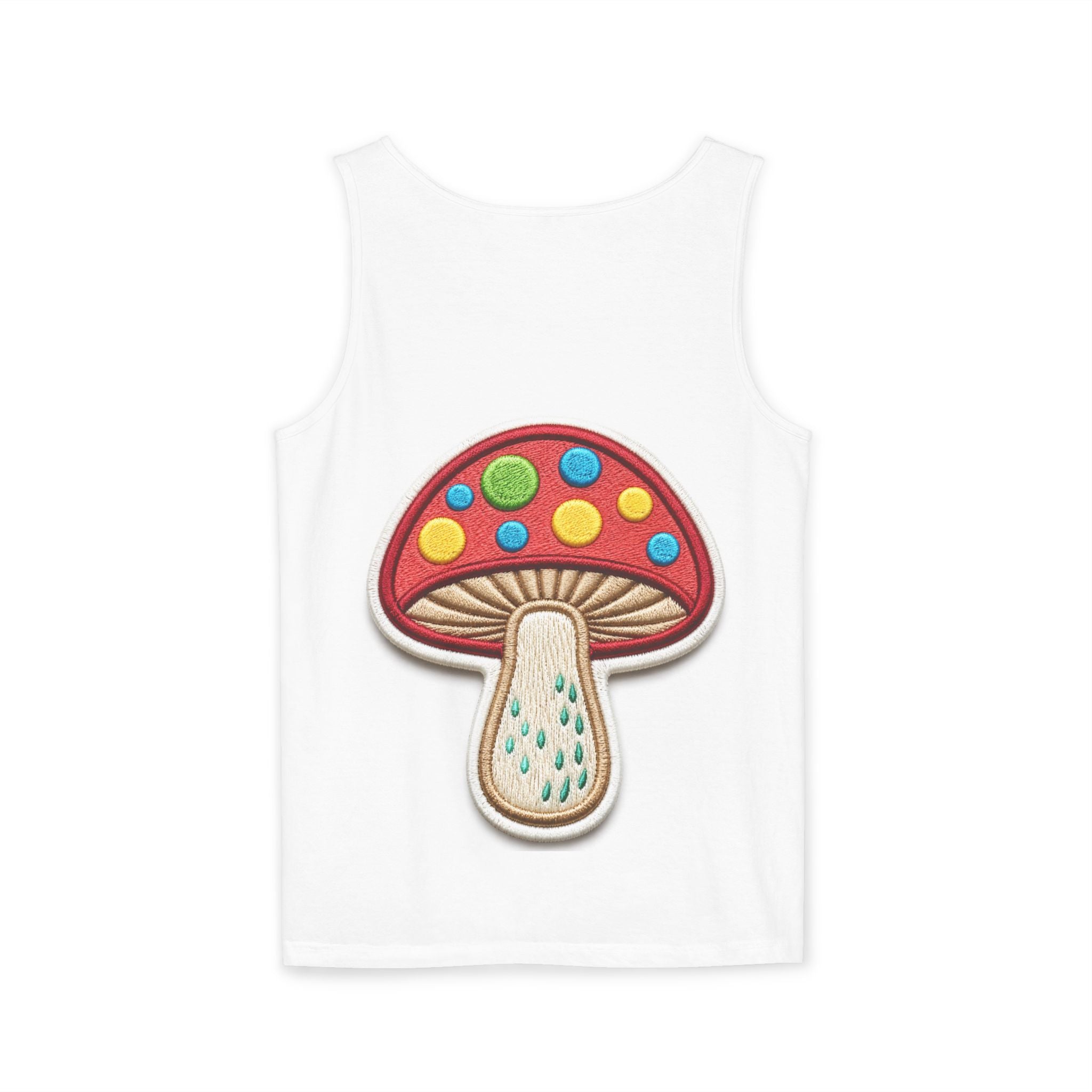 Cute Cartoon Girl & Cupcake Tank Top — Whimsical Kidcore Mushroom Graphic Tank