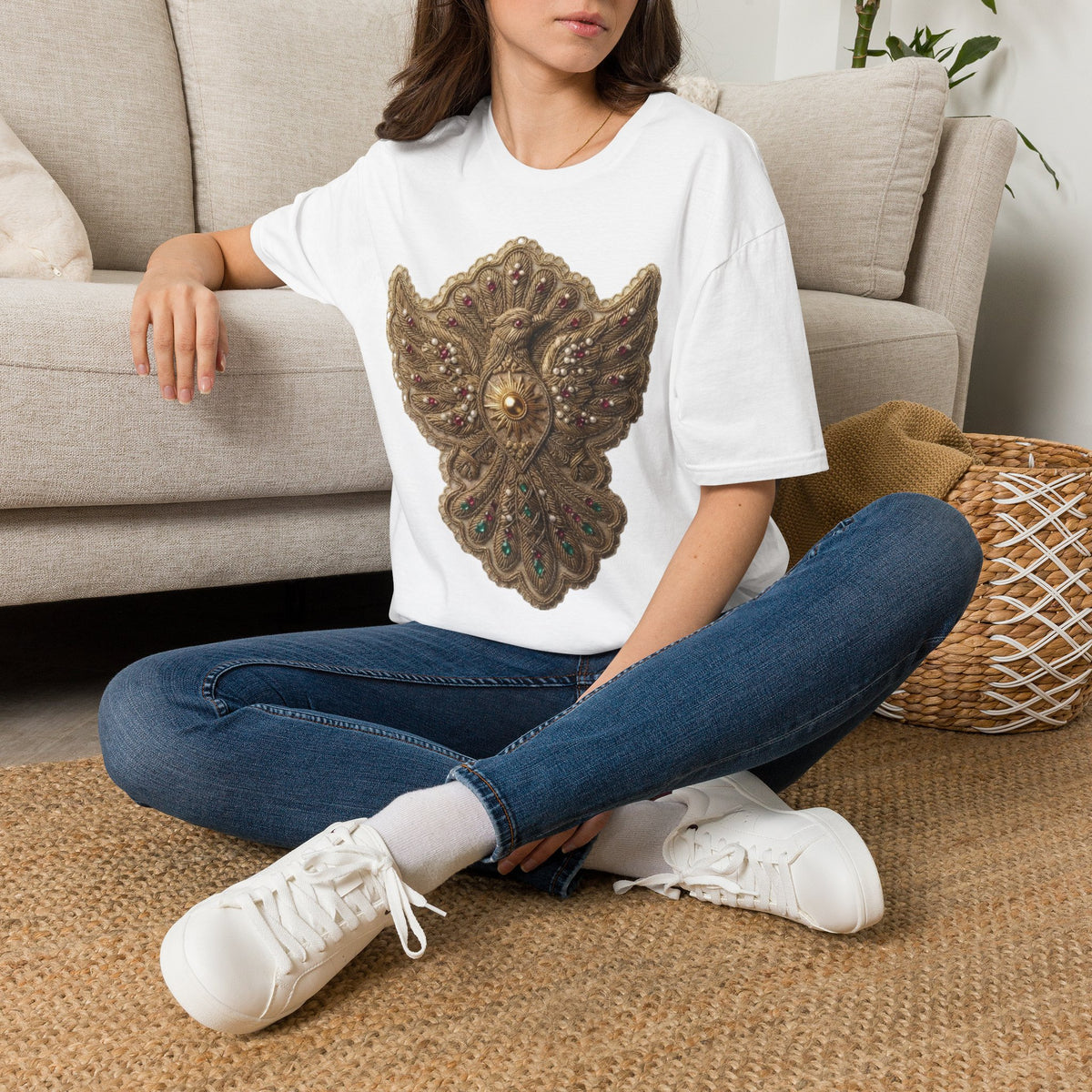 Vintage Gold Filigree Crest T-Shirt