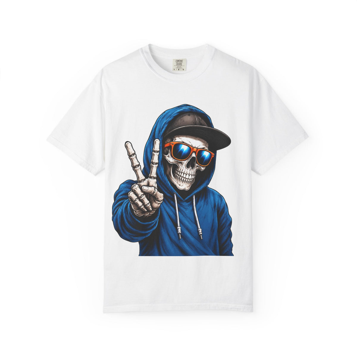 Skull Peace Sign T-Shirt — "Stay Focused Stay Hungry" Graphic Tee