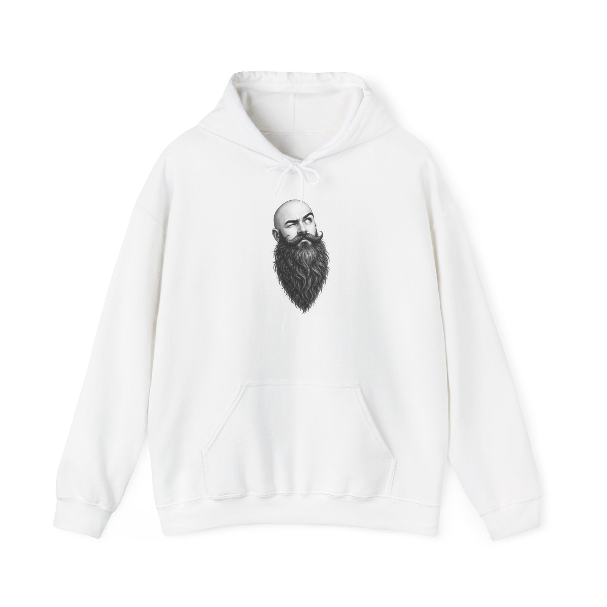Bearded Portrait Hoodie — "Share A Smile" Graphic Pullover