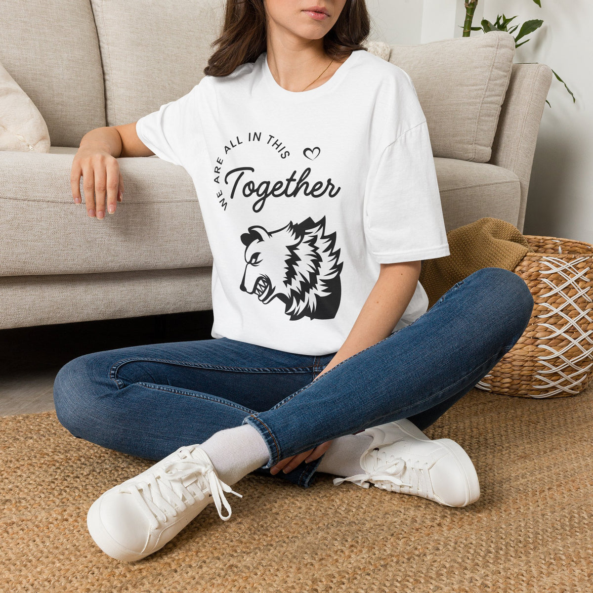 Together Crewneck Tee — "We Are All In This Together" Wolf Graphic