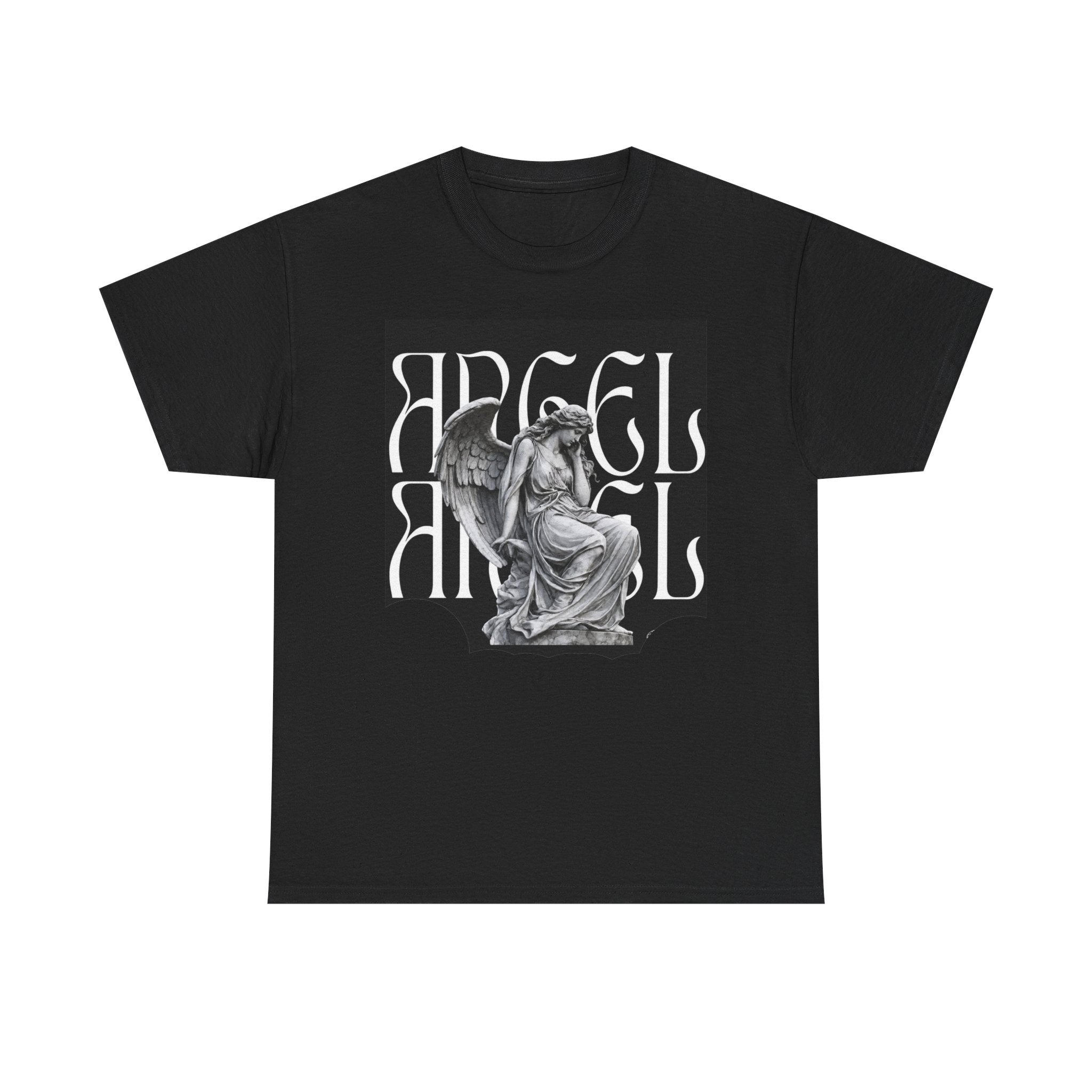 Angel Statue Graphic Tee — 'Angel' Gothic Vintage Winged Design