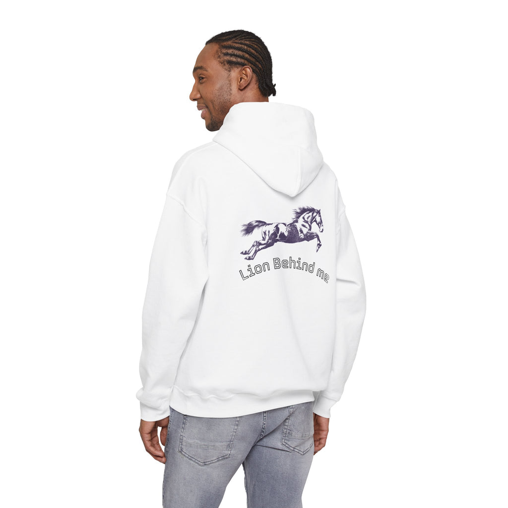 Lion Design Hoodie — 'Lion Behind Me' Graphic Pullover