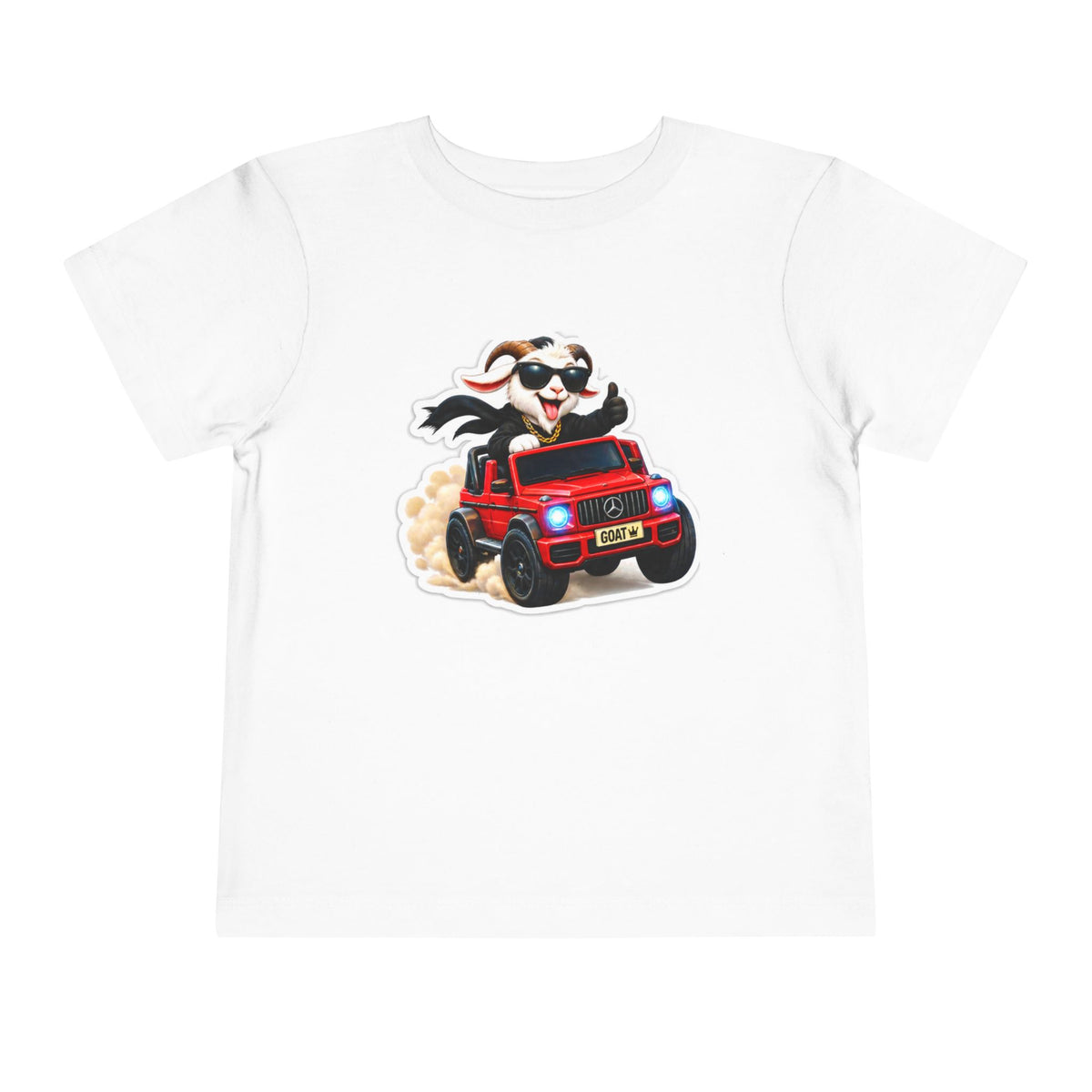 Cool Goat Toddler Tee — Sunglasses & Gold Chain Graphic Shirt