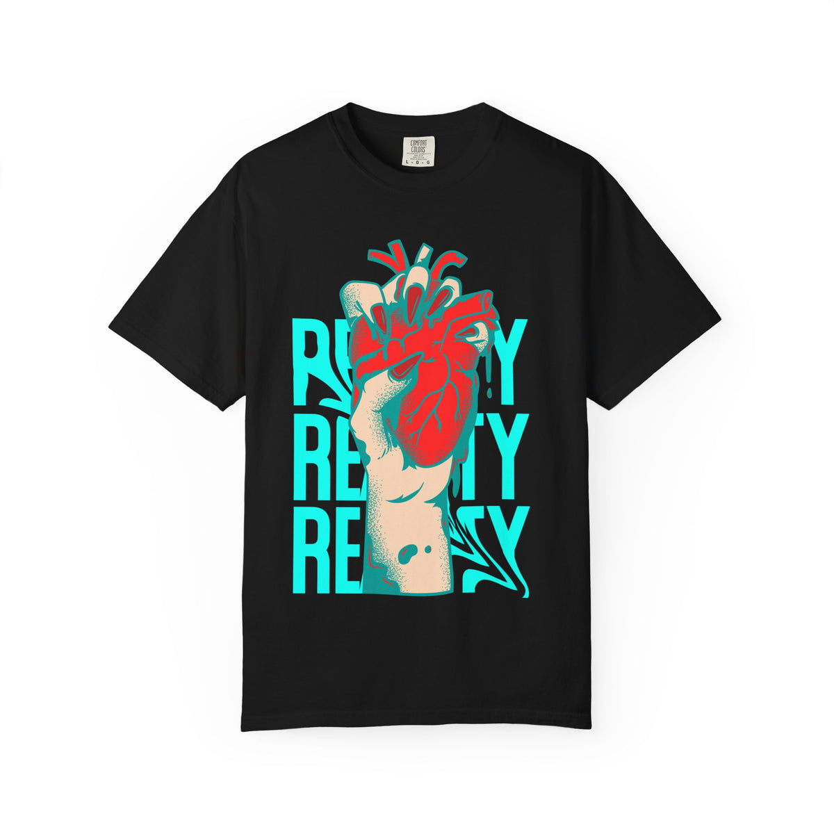 T‑Shirt — Bold Anatomical Heart Graphic “Ready” Retro Streetwear
