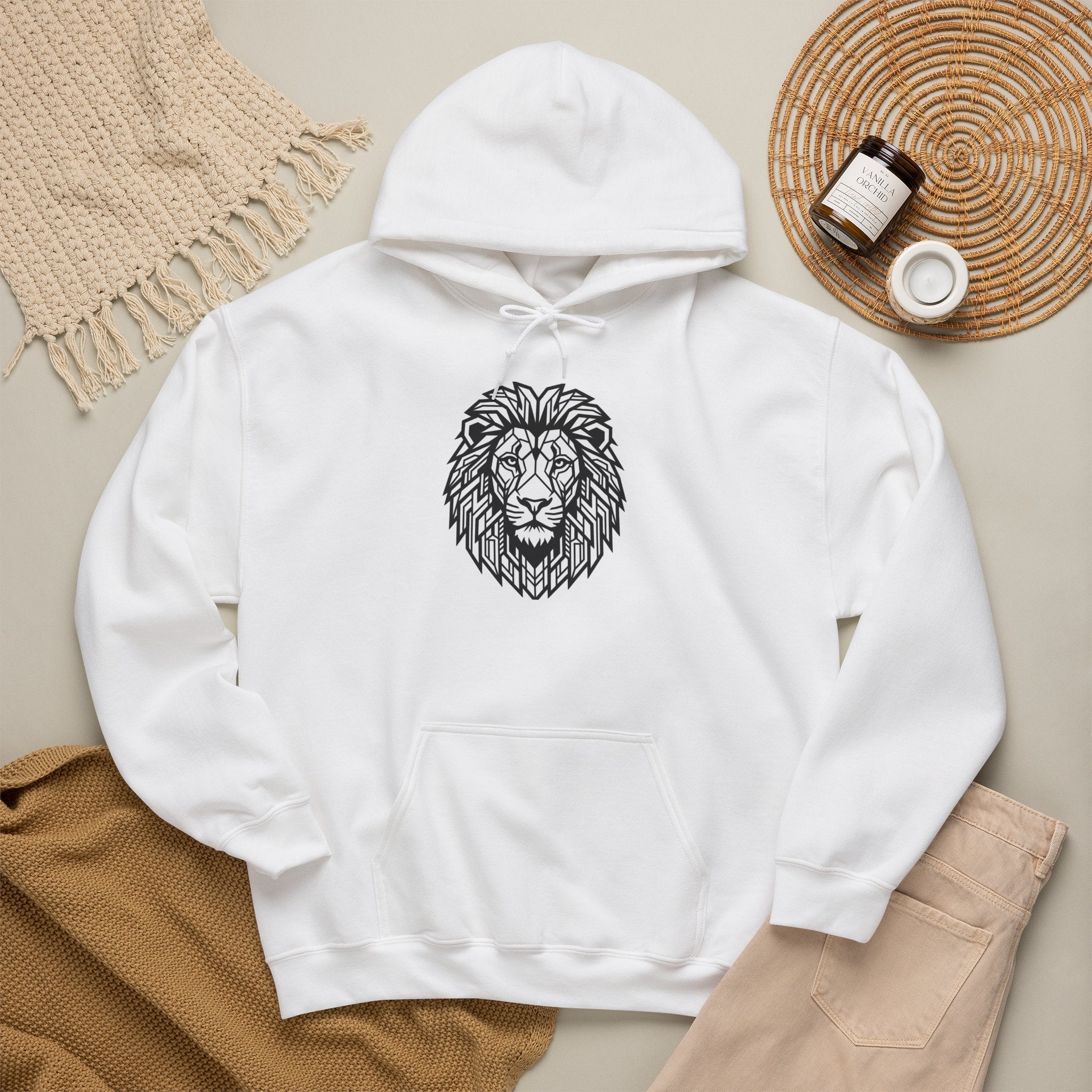 Lion Design Hoodie — 'Lion Behind Me' Graphic Pullover