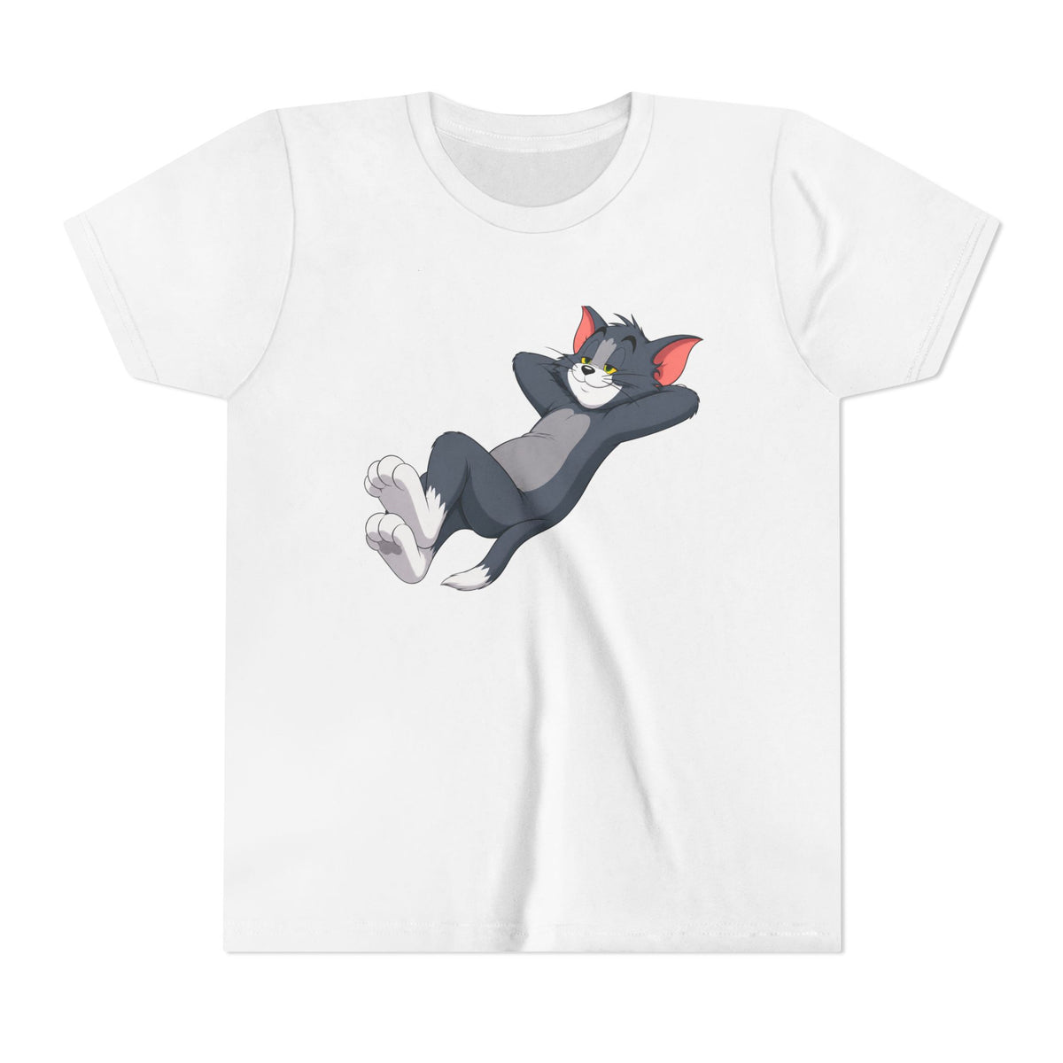 Tom & Jerry Kids Tee – Relaxing Cat & Confident Mouse Graphic Youth T-Shirt